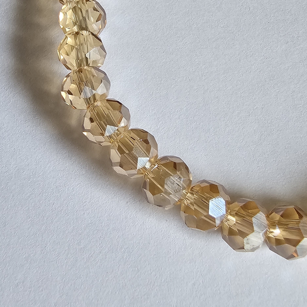 Elegant Gold Crystal Beaded Necklace